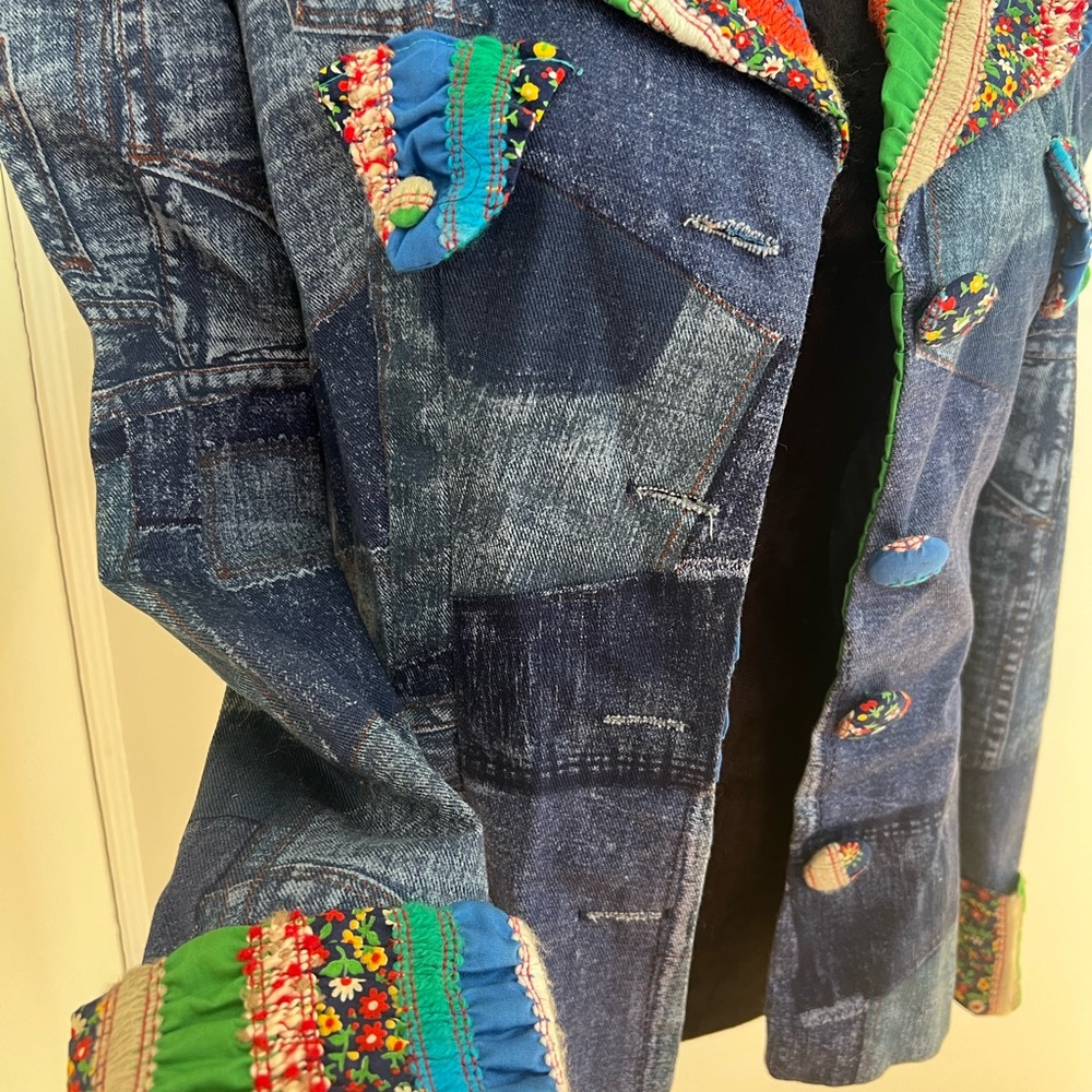 Colorful Patchwork Denim Jacket - image 8